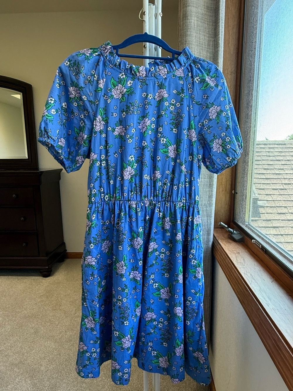 J Crew Blue Floral Dress Size 4 - Picture 6 of 13